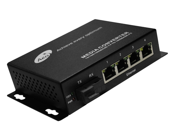 10/100 Mbps 4-poorts Ethernet-switch Glasvezel naar Rj45-converter CBIT VLAN-ondersteuning
