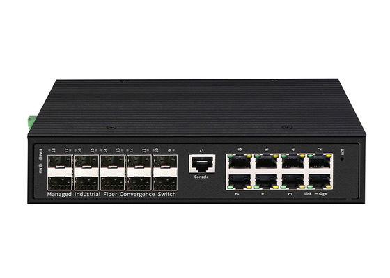 Industriële Ethernet de Vezelschakelaar 8 10/100/1000Base-TX 10 1000M SFP van RJ45