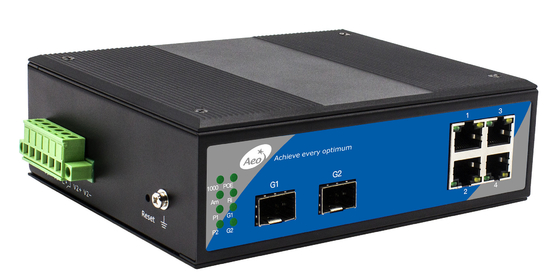 4 Schakelaar van haven de Industriële Gigabit POE met 2 4 Ethernet-Havens van SFP en