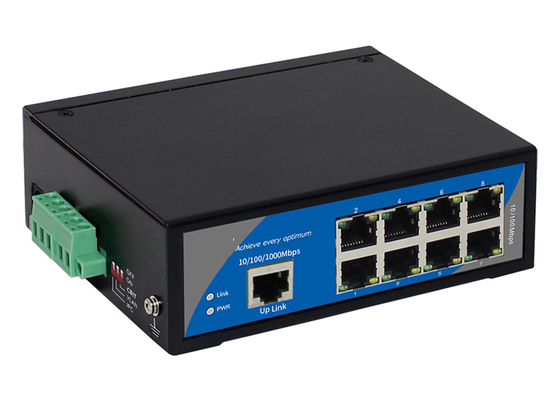 9 haven 100M van het het Aluminiumgeval DIN van Industrial Ethernet Switch IP40 het Spoor/de Muur zet op