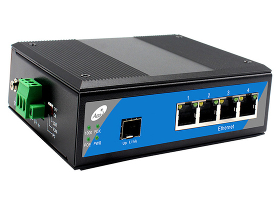 Single Mode Single Fiber SFP Fiber Switch met 1 SFP-slot en 4 Ethernet-poorten