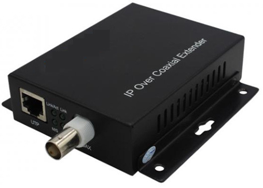 PoE + Ethernet over Coax (EOC) Converter 10/100mbps 1,5 km 1 BNC en 1 Ethernet-poort