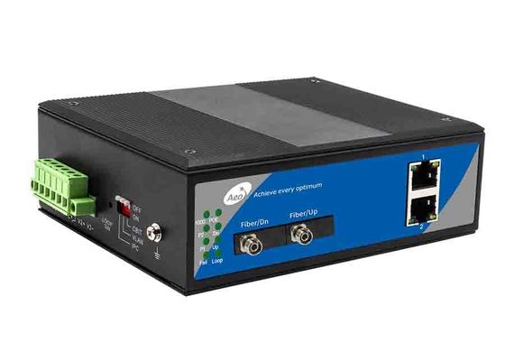 Industrieel Ring Loop Ethernet Fiber Switch 10/100Mbps 2 POE en 2 Vezelhavens
