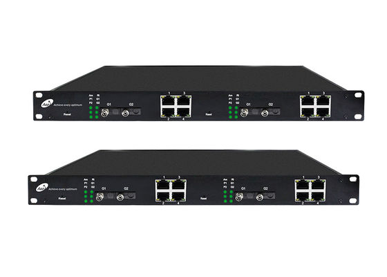 Geleide Vezel Optisch aan Ethernet-Schakelaar 4 Optische 8 Ethernet-Havens