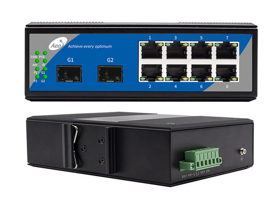 8 de Schakelaar van havengigabit ethernet met SFP 1310/1550nm leidde 2 SFP en 8 POE Ethernet Havens