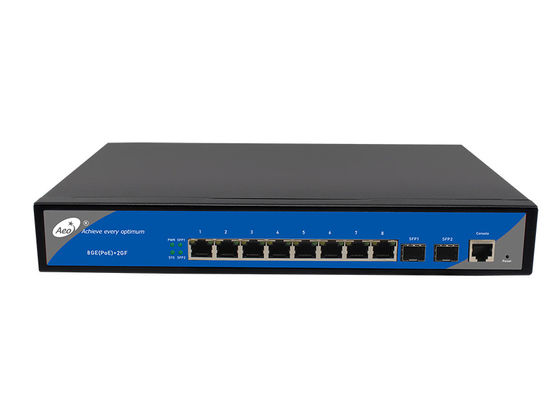 IP30 8 Haven Beheerde Gigabit-Schakelaar 8 POE Haven 2 SFP-Groeven