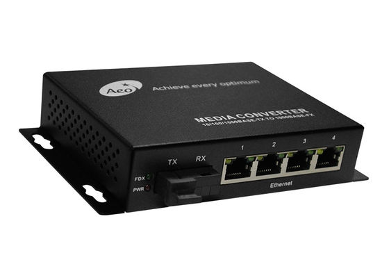 IP30 vezel aan Ethernet-Media Convertor 4 Ethernet met 1 Vezelhaven