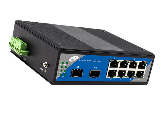 Beheerde 8+2 SFP Vezelschakelaar met 8 POE Havens en 2 SFP-Groeven