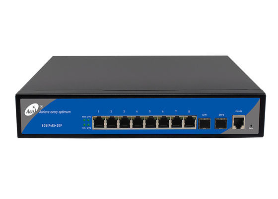 32Gbps 8 de Vezelschakelaar van Havensfp, de Schakelaar van 8 Havengigabit met SFP-Groeven