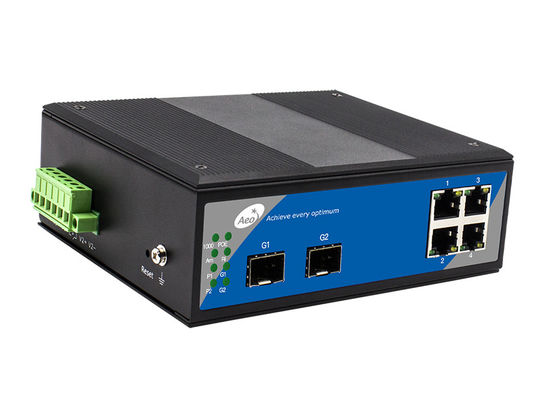 10/100/1000M Unmanaged Industrial Ethernet Schakelaar 4 POE 2 SFP Havens