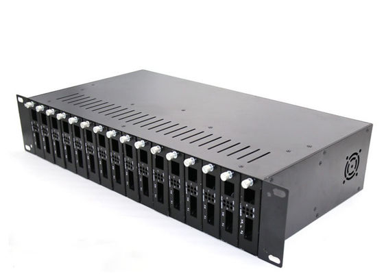 16 zet het Kaartenchassis Gebaseerde Rek Vezel Optische Media Convertor op