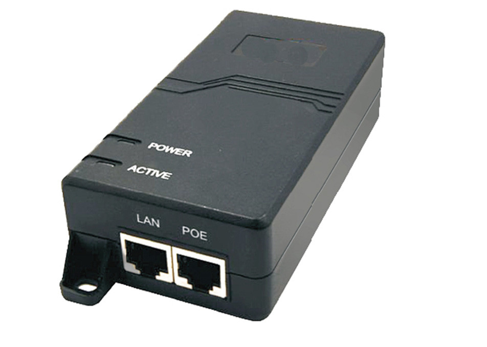 Enige Haven 10/100/1000M de Injecteur 60W van Gigabit POE door Cat5 5e 6