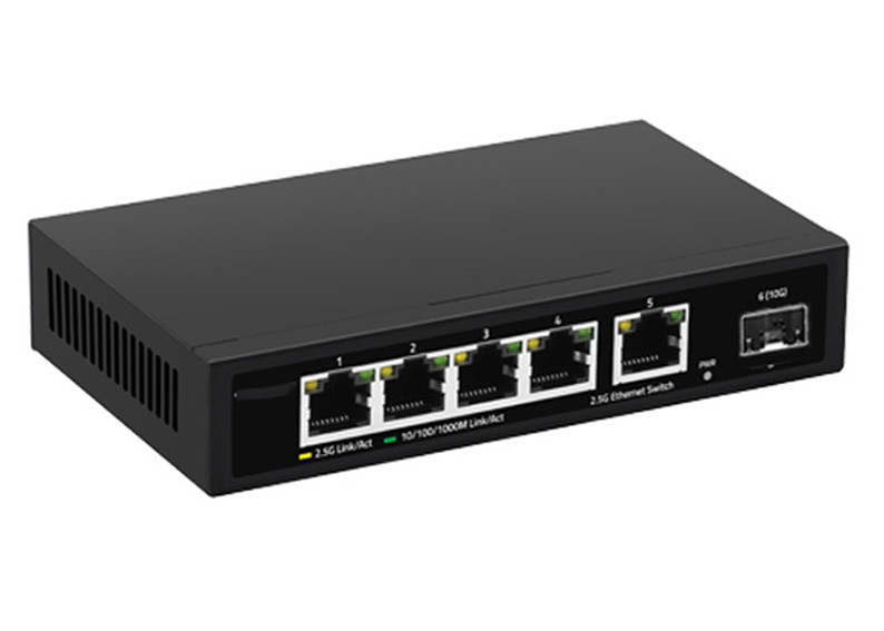 De Vezelschakelaar 5 van DC12V Ethernet Haven 2,5 g-Schakelaar met de Opstraalverbinding van 10G SFP+