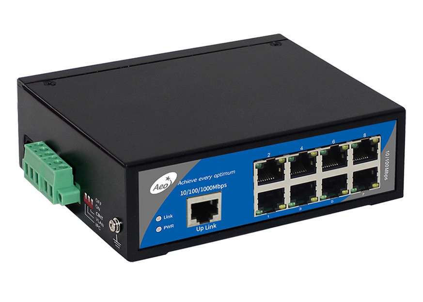 Industriële 8 Havenpoe Schakelaar met 8x100M POE Haven + de Opstraalverbindingshaven van 1x100Mbps RJ45