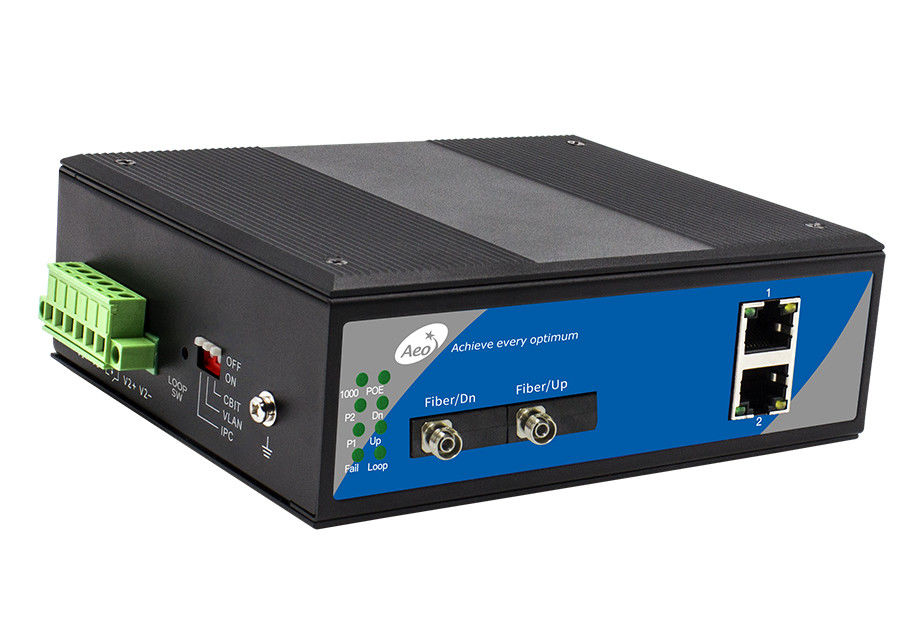 Industriële Vezel aan Ethernet-Convertor Volledige Gigabit 2 Ethernet en 2 Optische Havens