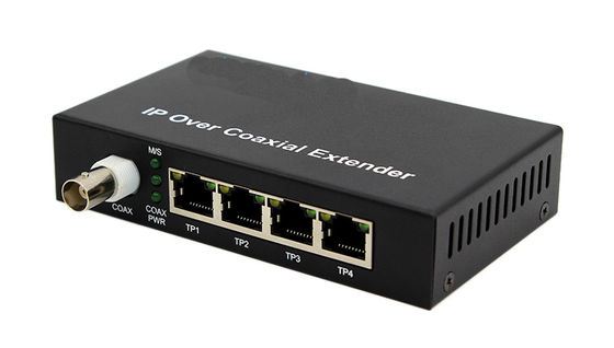 10 / 100M PoE over Coaxial Extender Ethernet en POE over Coax 4 Ethernet-poorten 1 BNC