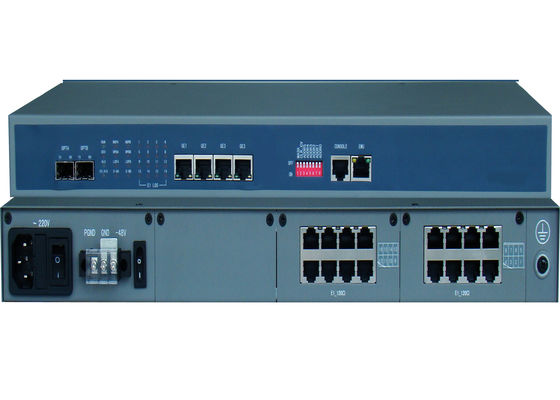 E1 Fiber Media Converter met 4/8/16 E1 Ports en 4 Ethernet Ports en 2 SFP Ports